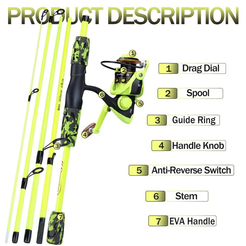 Sougayilang Portable 5 Section - Fishing Rod Spinning 评论和价格